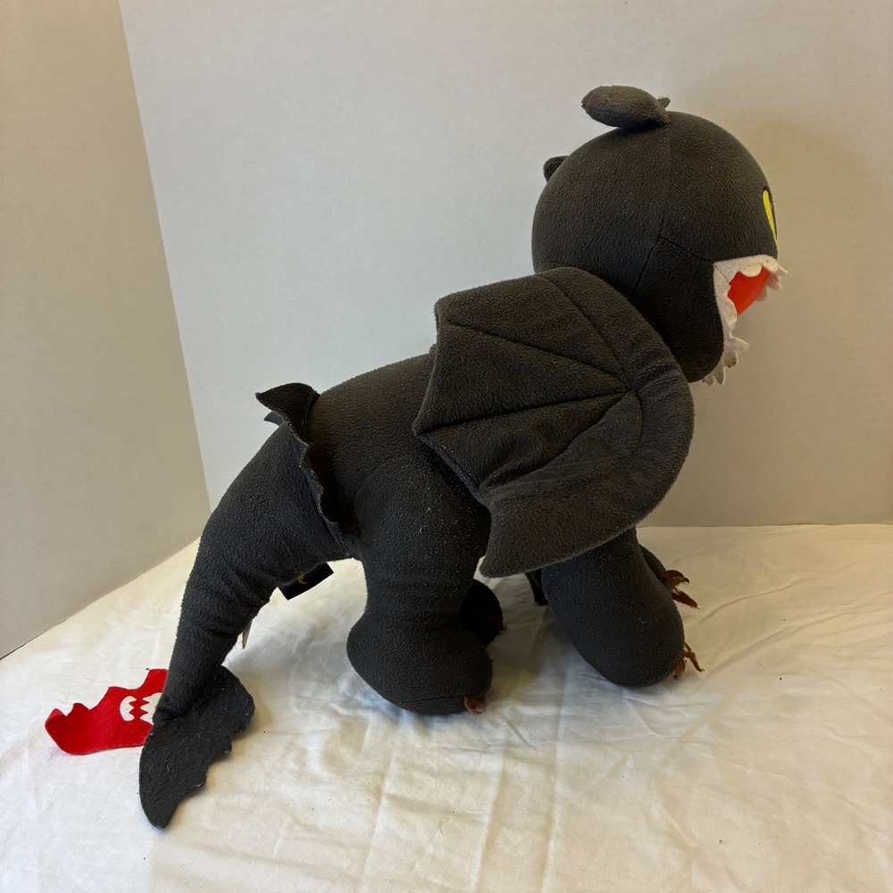 How To Train Your Dragon Toothless Plush Dreamworks 2014 Stuffed Toy Night Fury - Picture 3 of 16